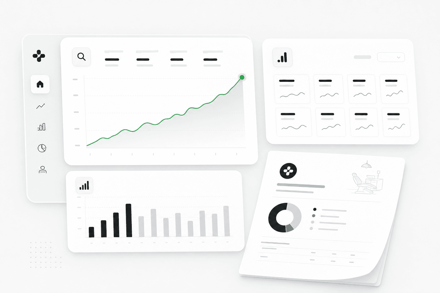 Clinic analytics dashboard with Search Console and GA4 metrics